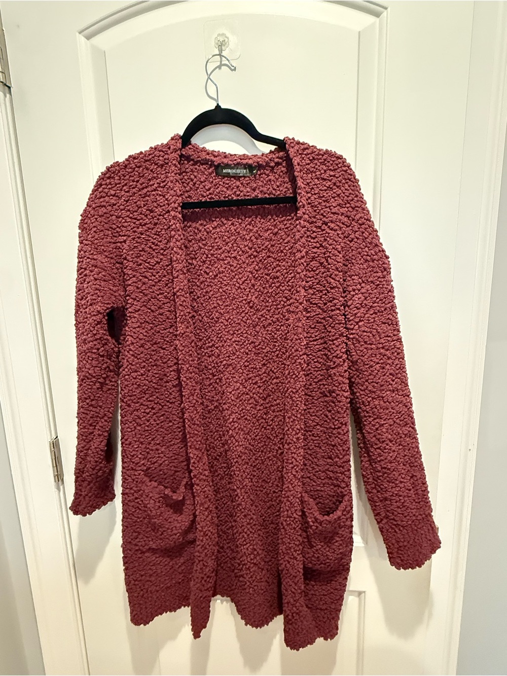 Cozy Open-Front Women's Cardigan Sweater - Dusty Rose